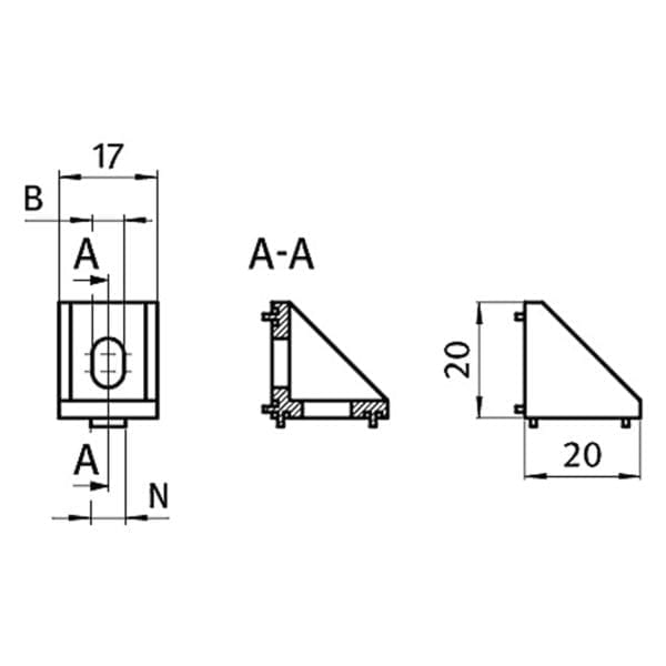 Plain Bracket 5 - 20 x 20 - Image 2