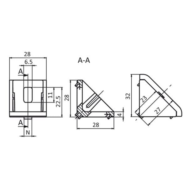 Plain Bracket 8 - 28 x 28 - Image 2