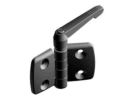 Plastic combi hinge with locking lever 50/50, for Slot 10, non-detachable