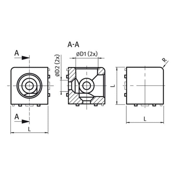 Plain Cube Connector 45 2D - Image 2