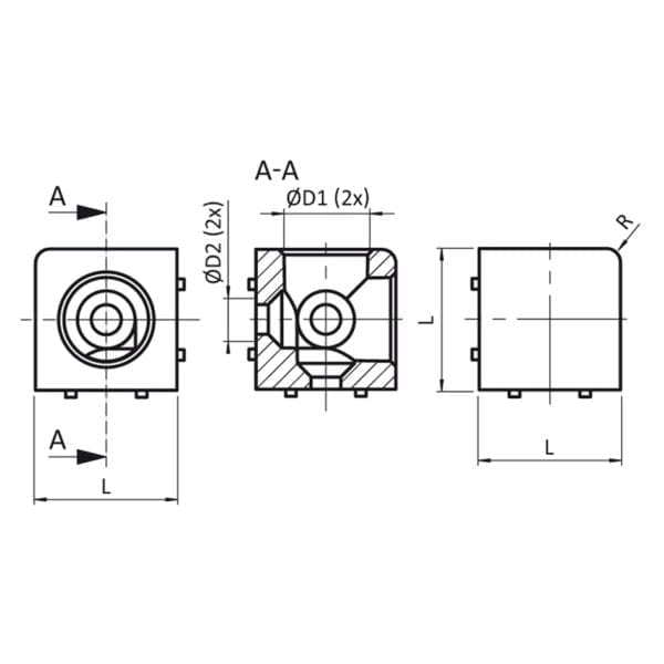 Cube Connector 45 2 D with fastening set - Image 2