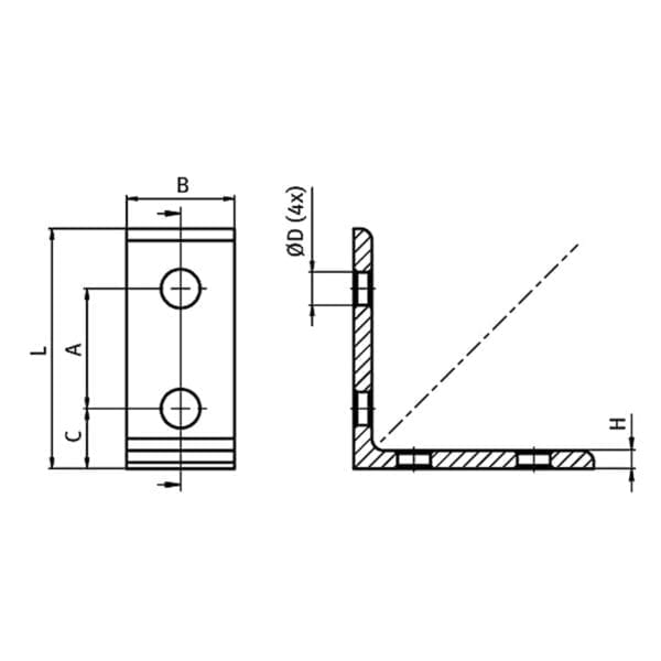 Aluminum Angle 20 - 20x40 - Image 2