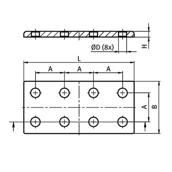 Double Aluminum Connection Plate 20 - 40x80 - Image 2