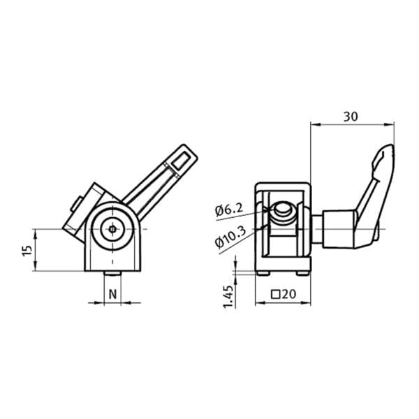 Pivot Joint 20 with locking lever - Image 2