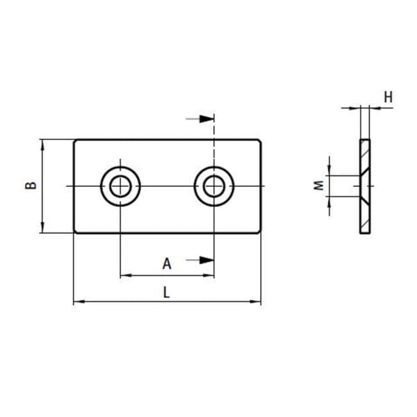 Steel Connection Plate 45x90 Black - Image 2
