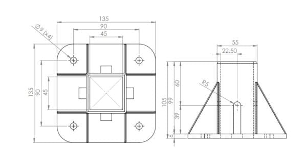 Anchor Base  10 - 45 x 45 - Image 2